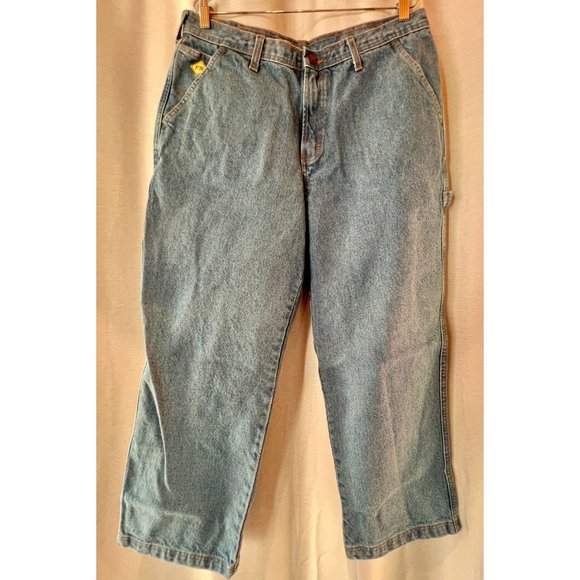 Saf-Tech Flame Resistant Carpenter Jeans Blue Straight Leg CFJ3290 36x30 EUC - Picture 1 of 16